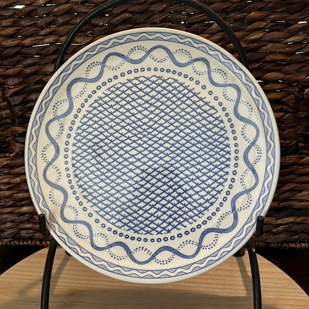 Faiencerie De Gien Aurlie Blue 12” Charger/Server - Picture 1 of 5